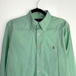 Ralph‎ Lauren Men's 16 (34-35) Light Green Button Down Long Sleeve Shirt